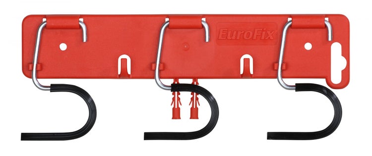 PROREGAL Geräteleiste OrgaHook HxBxT 25x10x1,5 cm 3 verzinkte Halter 2 Haken