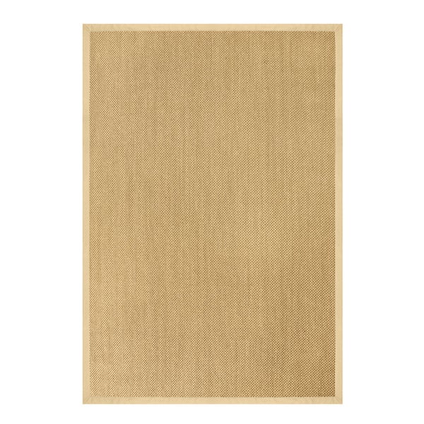 FLOORDIREKT Sisal-Teppich Tiger-Eye - aus 100% Sisal - mit Brodüre - Natur - Rand: Beige - 160 x 230 cm