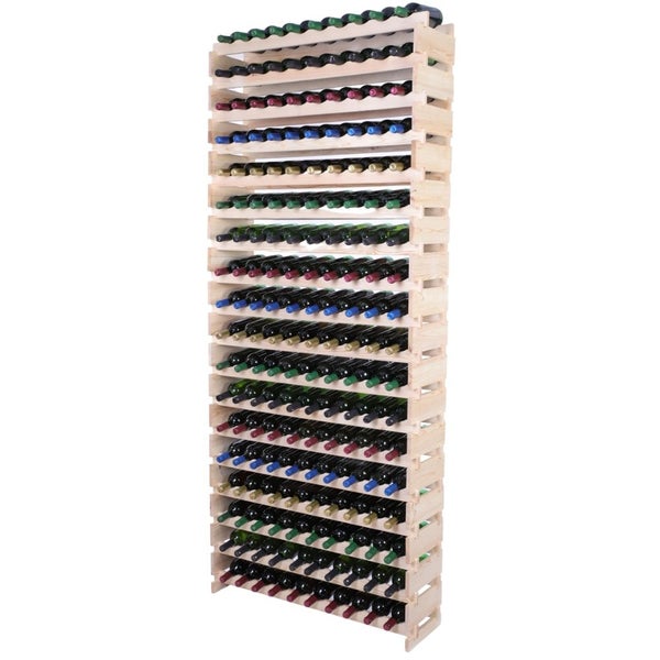 Weinregal VINOTECA FLEX PRO HxBxT 247x103x28cm 180 Flaschen auf 18 benen Massives Kiefernholz Natur unbehandelt