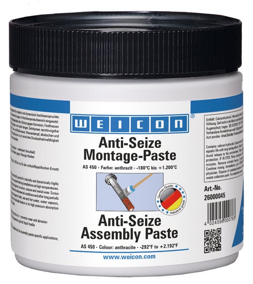 WEICON Anti-Seize Montagepaste | Schmier- und Trennmittelpaste | 0,45 kg | anthrazit