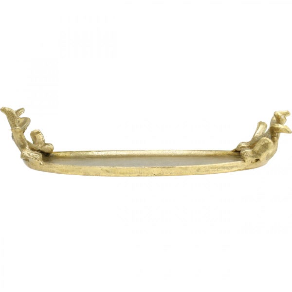 Dekoschale aus Metall mit floralen Verzierungen