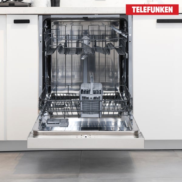 Telefunken Geschirrspüler 60 cm teilintegrierbar Einbau Spülmaschine 12 Maßgedecke 6 Programme AquaStop GET6012DI