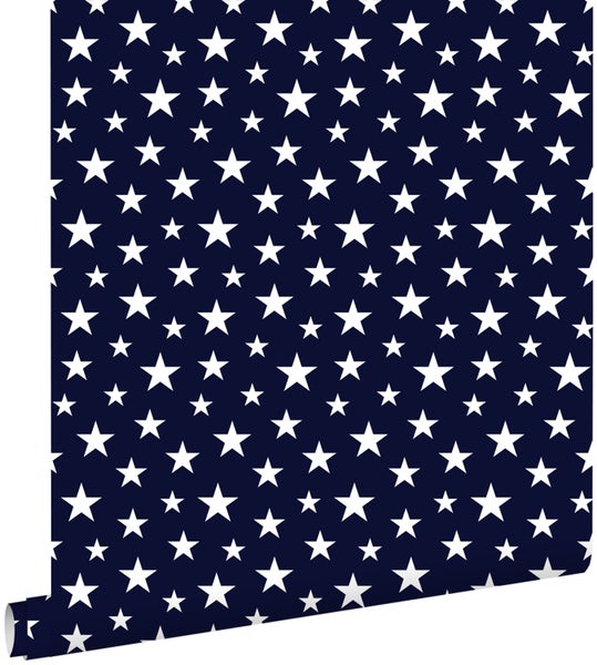 ESTAhome Tapete kleine Sterne Dunkelblau - 53 cm x 10.05 m - 138730
