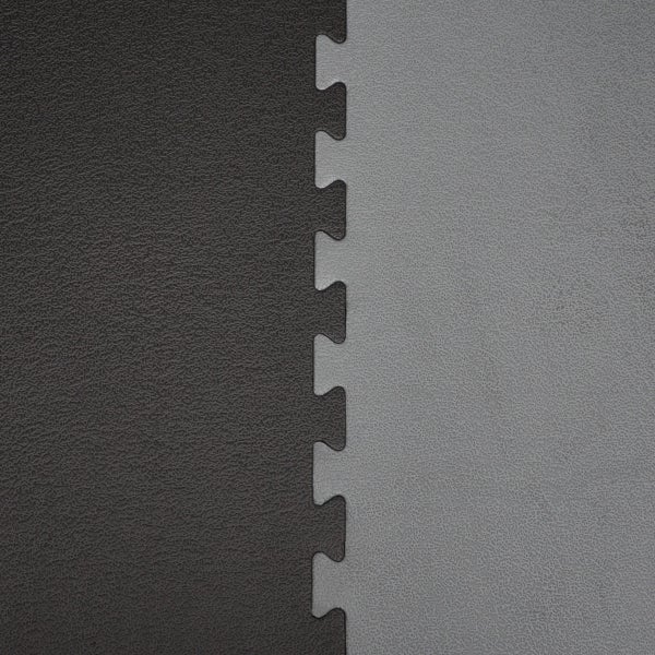 90x90cm Trainingsmatte mit Rand - 20mm Bodenschutz-Matte Grau Schwarz