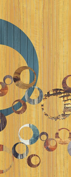 Dekorplatte mit Kreis- und Holzoptik