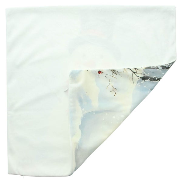 Quadratischer Kissenbezug mit winterlichem Motiv und Reißverschluss