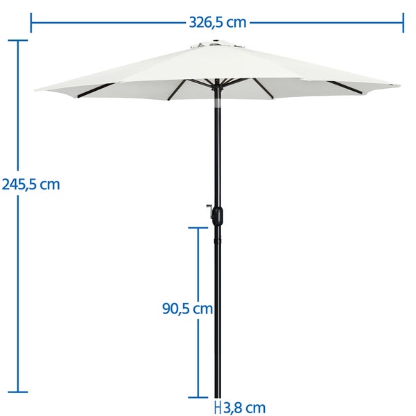 Abbildung eines Gartenschirms mit Größenangaben