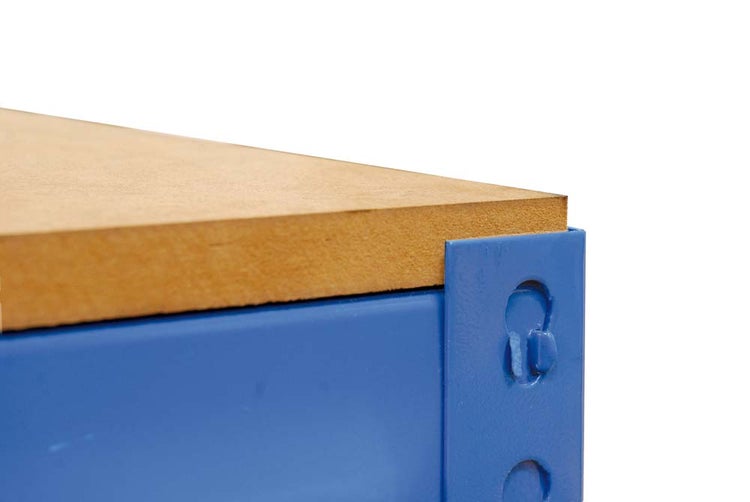 PROREGAL Werkbank Buffalo mit Frontablage und Schubfach HxBxT 84 x 120 x 61 cm Traglast 600 kg Blau