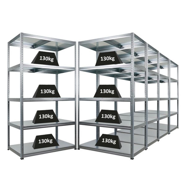 Mehrere Metallregale mit je 130 Kilogramm Last