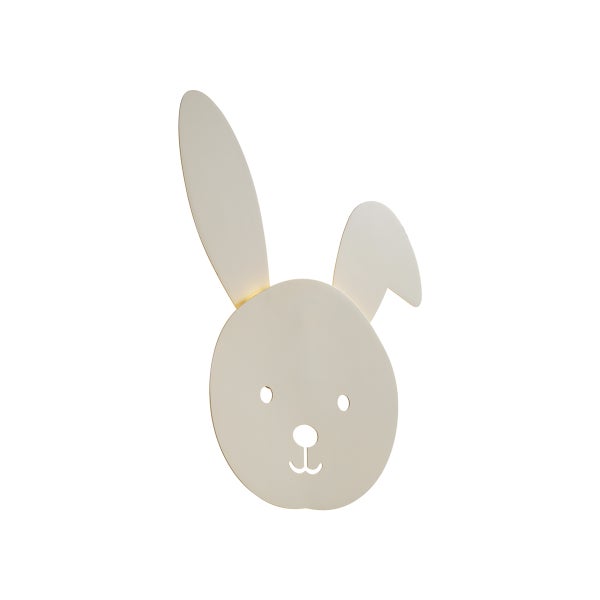 Wandlampe in Hasenform für das Kinderzimmer mit Aussparungen für Augen und Nase.