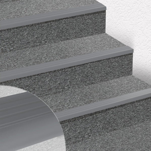 FLOORDIREKT Stufenkantenprofil Michigan - Treppenkantenprofil - Grau - 4,5 x 4,2 x 120 cm