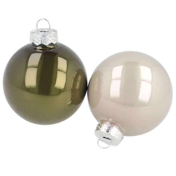 Zwei Christbaumkugeln aus Glas