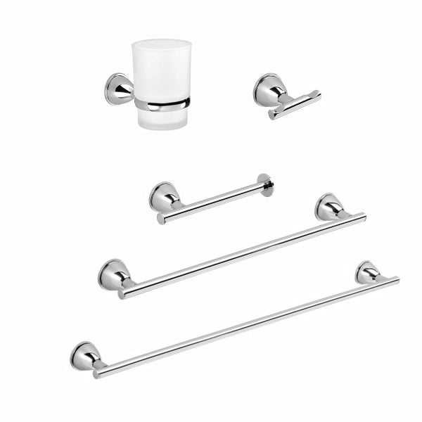 5-teiliges verchromtes Set für Wandmontage | Gemma