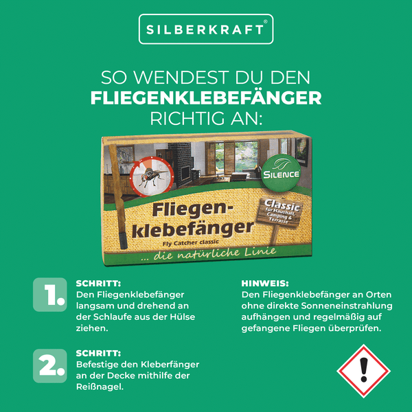 Klassischer Fliegenklebefänger mit Naturleim – Effektive Fliegenbekämpfung ohne Gift | Silence Classic