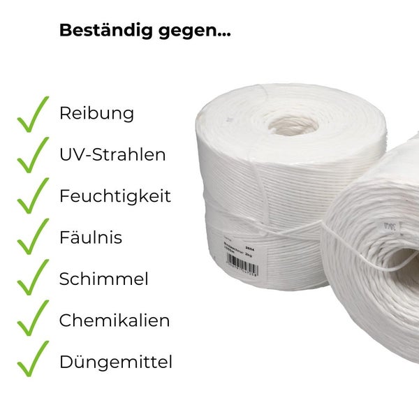 Bindegarn 1000m Gartenschnur Pflanzschnur Bindeschnur Schnur Garn Pressengarn Paketschnur PP Polypropylen Kordel Packschnur Erntegarn