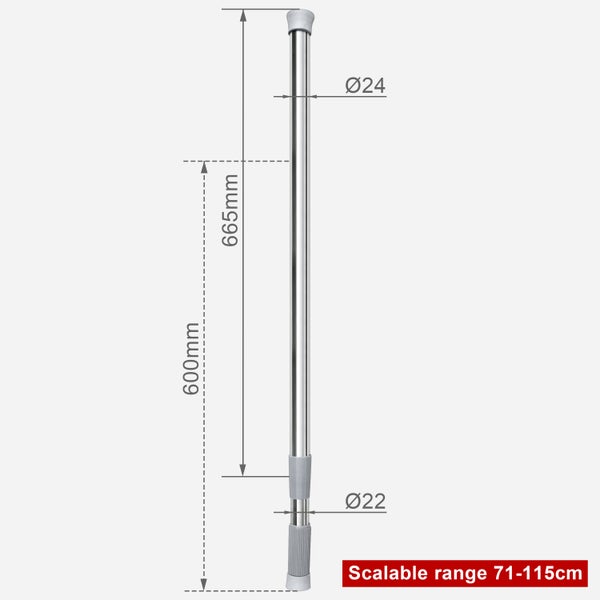 Teleskop-Duschstange 71-115 cm. Ø 25 mm Chrom