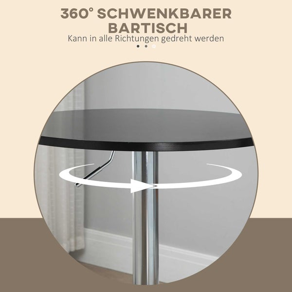 Schwenkbarer Bartisch mit Drehpfeil