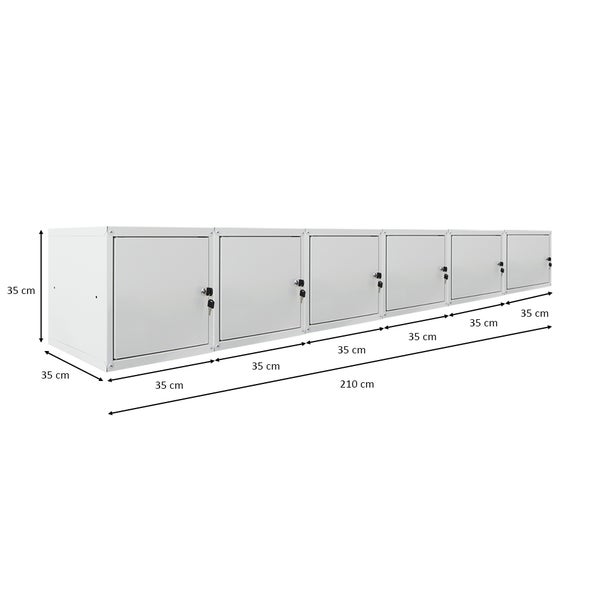 PROREGAL Mega Deal 6x Schließfachwürfel Cubic HxBxT 35 x 35 x 35 cm Grau