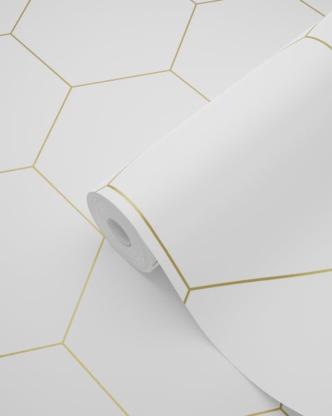 Rolle weiße Tapete mit geometrischem Muster