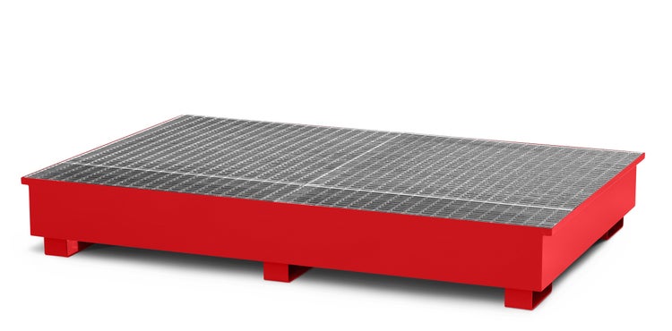 RR Industrietechnik Typ RTA-2 Auffangwannen für IBC aus Stahl mit Abfüllbereich RAL 2004 reinorange