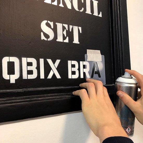 QBIX Dekoratives Buchstabenvorlagen-Set – 30 Alphabetschablonen - Schrifthöhe 5cm - Buchstaben- und Zahlenvorlagen