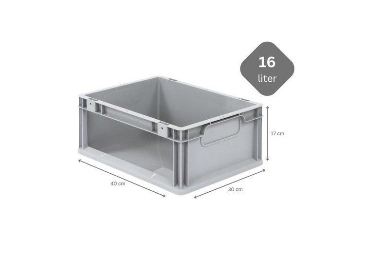 PROREGAL SparSet 5x Eurobox NextGen Store HxBxT 17 x 30 x 40 cm 16 Liter Seite Offen Eurobehälter Transportbox