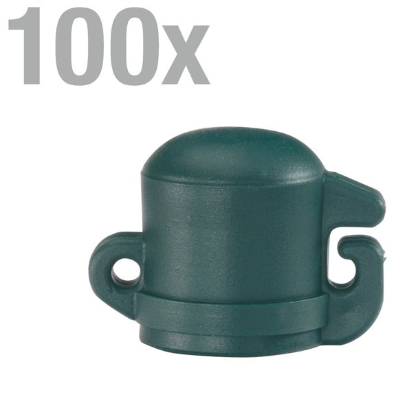 Set mit 100 Drahtspannerkappen aus Kunststoff für Gartenzäune