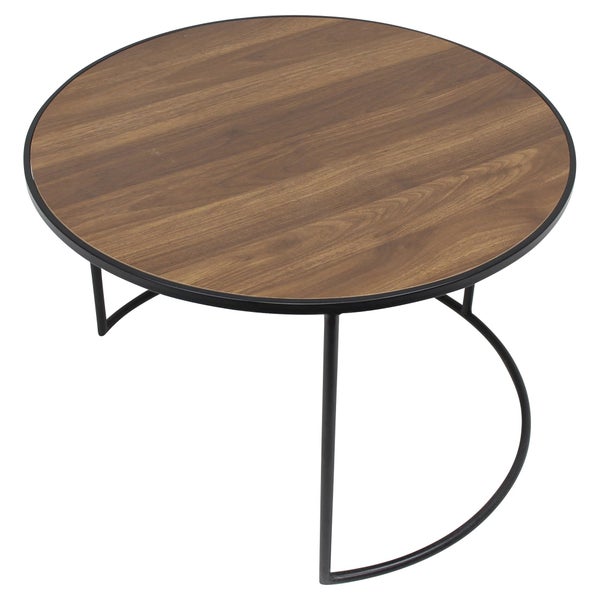 FRANK FLECHTWAREN | Beistelltisch Holzoptik, groß, METALL, MDF, 57 x 57 x 38 cm