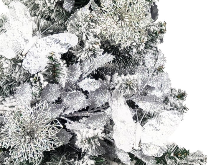 LAALU Geschmückter künstlicher Weihnachtsbaum WEIHNACHTSKARTE 60 cm mit LED-BELEUCHTUNG IM TOPF