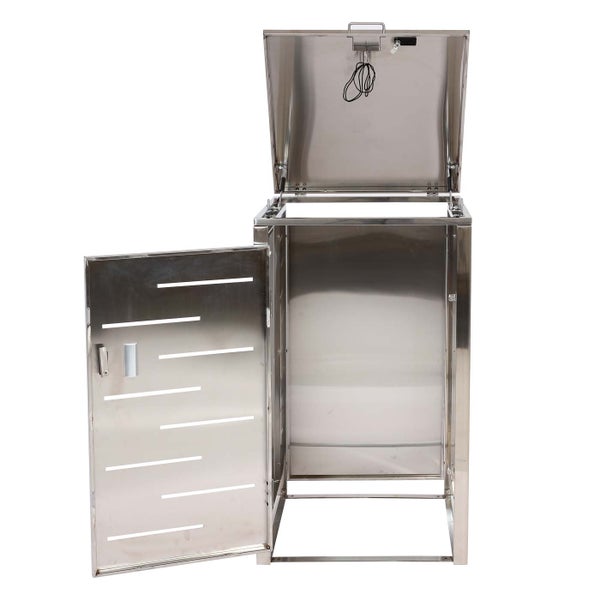 Offener Edelstahl-Mülltonnenständer für den Außenbereich