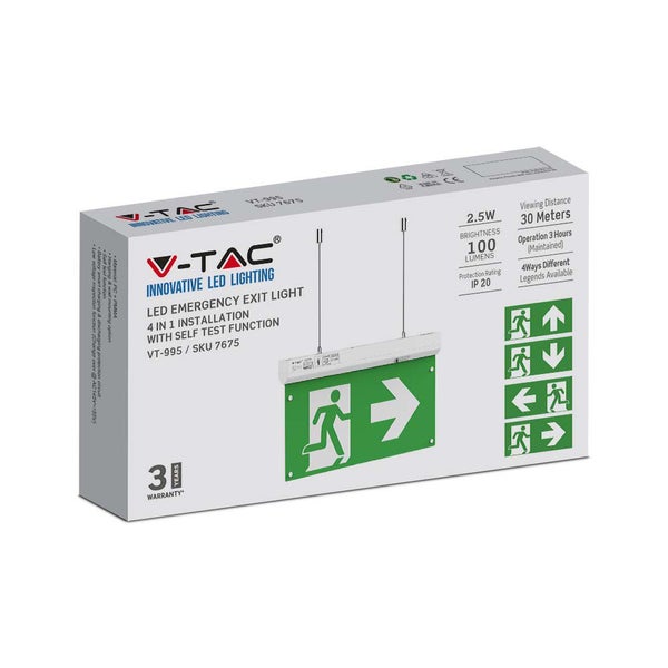 Notleuchten - 4IN1 - Ausgang - Licht - IP20 - 2,5W - 100 Lumen - 6000K