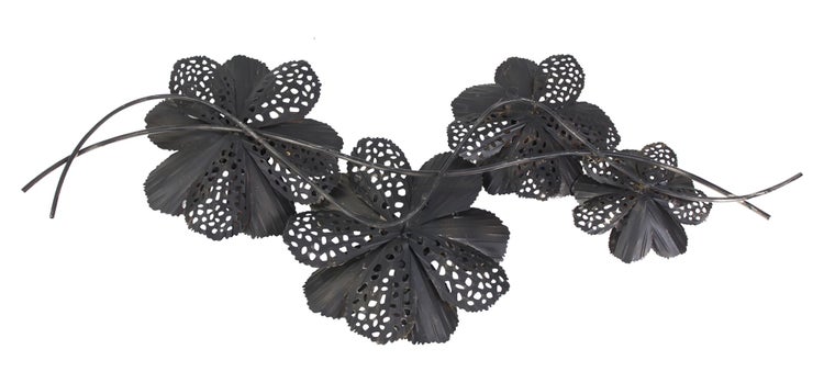 FRANK FLECHTWAREN | Wanddeko Blumen, METALL, 112 x 11 x 52 cm