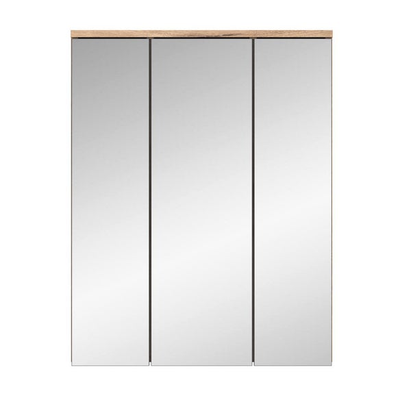 Mason Spiegelschrank Bad 3 Türen mit Licht Eiche dekor. 60 X 18 X 77 cm