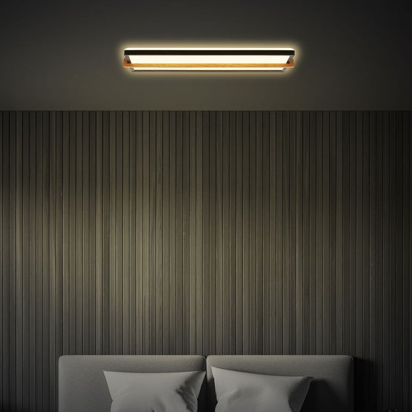 LED Deckenlampe Holz Deckenleuchte Wohnzimmer Schlafzimmer Warmweißes Licht