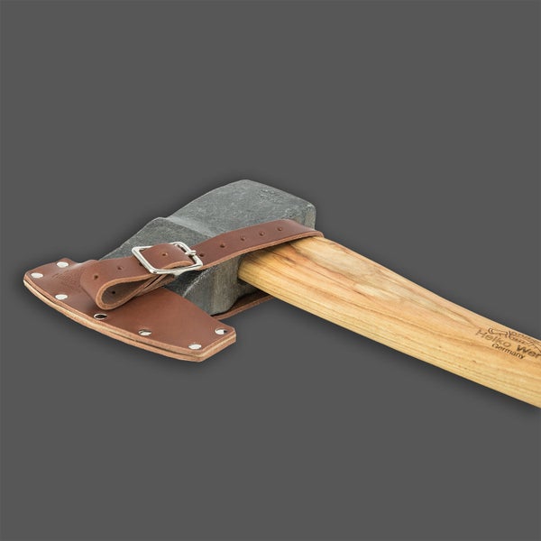 Spaltaxt von Helko Werk Germany mit Holzstiel und Lederschneidenschutz