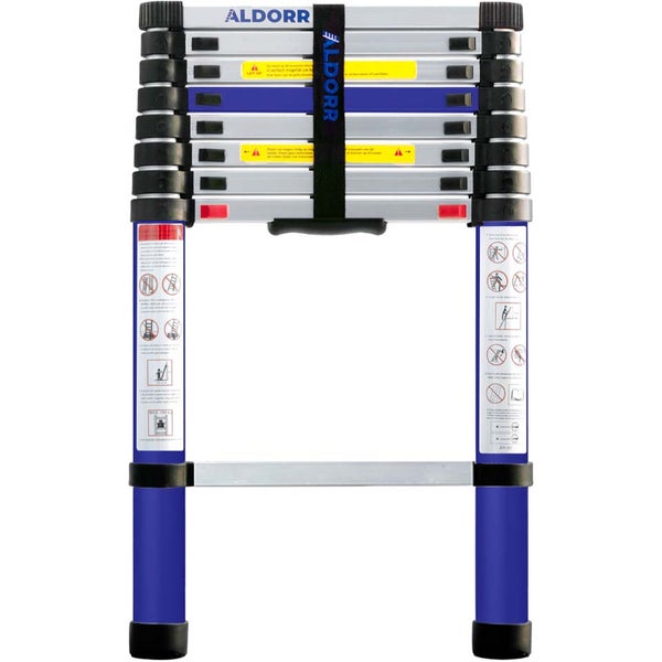 ALDORR Home - Teleskopleiter 2,60M - Mehrzweckleiter - Belastbarkeit bis zu 150kg - Soft-Close-System