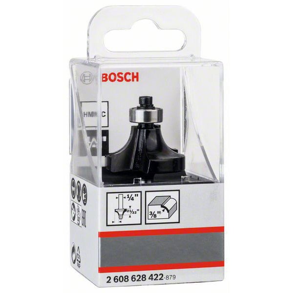 Bosch Logo. Abrundfräser mit Anlaufkugellager in Verpackung