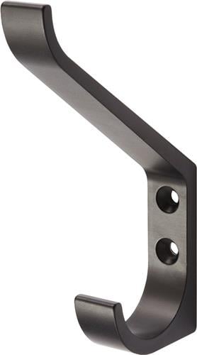 Garderobenhaken aus Metall mit zwei Haken und zwei Befestigungslöchern