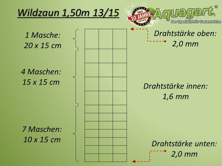 350m Wildzaun Forstzaun Knotengeflecht Weidezaun Drahtzaun 150/13/15