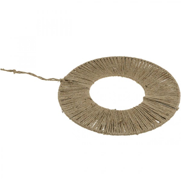 Runder Kranz aus Jutegarn