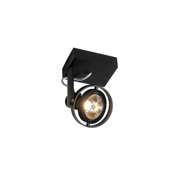Schwarzer Deckenstrahler mit runder Fassung