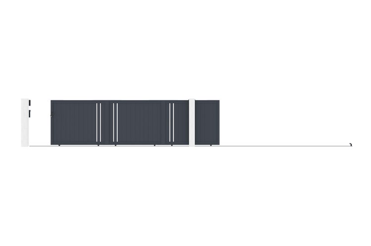Schiebetor 6m GIONA H.160 graues Aluminium