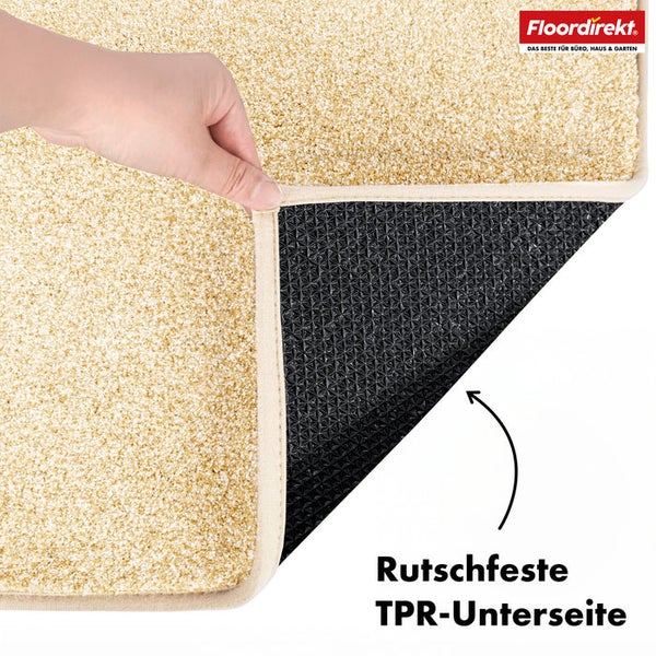 Teppich mit rutschfester Unterseite aus thermoplastischem Gummi