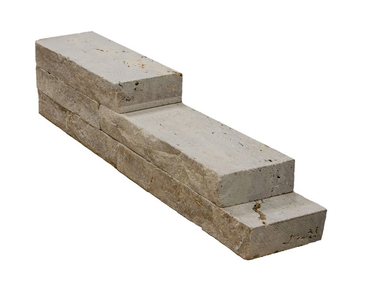 Wohnrausch Naturstein Mauersteine Travertin BROWN, spaltrau, getrommelt, braun, L 15-50, B 18-20, H 7,5 cm, 1 qm