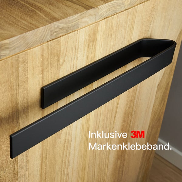 Designfabrik Hamburg Moderner Handtuchhalter ohne Bohren Schwarz 40cm