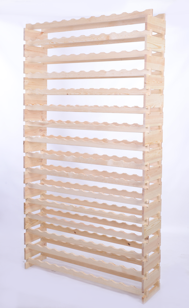 Weinregal VINOTECA FLEX PRO HxBxT 219x123x28cm 192 Flaschen auf 16 benen Massives Kiefernholz Natur unbehandelt