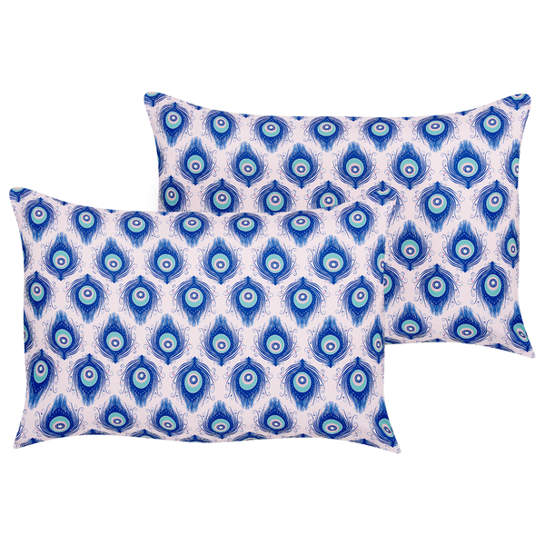 Gartenkissen 2er Set CERIANA Tiermuster 40 x 60 cm Blau