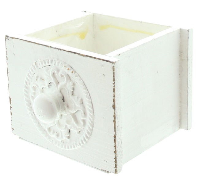 FRANK FLECHTWAREN | Pflanzer Schublade, 2er Set, HOLZ, KUNSTSTOFF, 14 x 12 x 11 cm