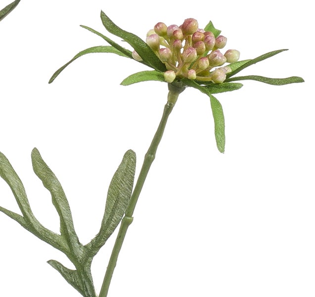 Künstlicher Zweig mit Knospen und grünen Blättern aus Kunststoff für die Dekoration.