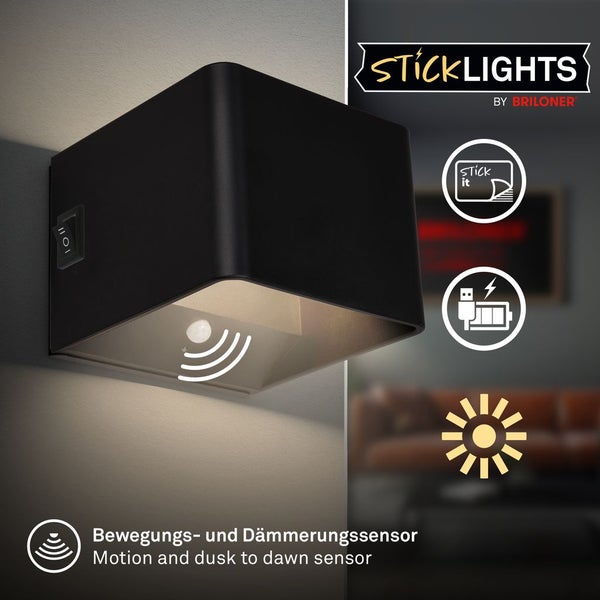 LED Wandleuchte Wandlampe ohne Stromanschluss Bewegungsmelder Akku ohne Bohren
